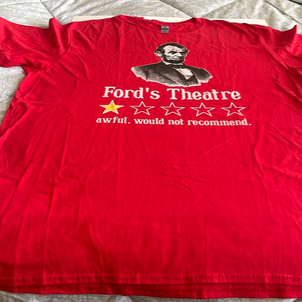 Men’s Gildan Red Graphic Tee  Abraham Lincoln 100% Cotton  XXL
